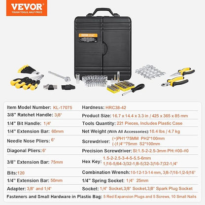 VEVOR Mechanics Tool Set 221Pieces