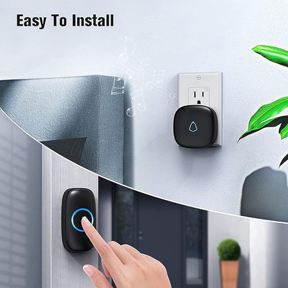 SECRUI Wireless Doorbell with 3Receivers 2 Push Buttons, Easy installation