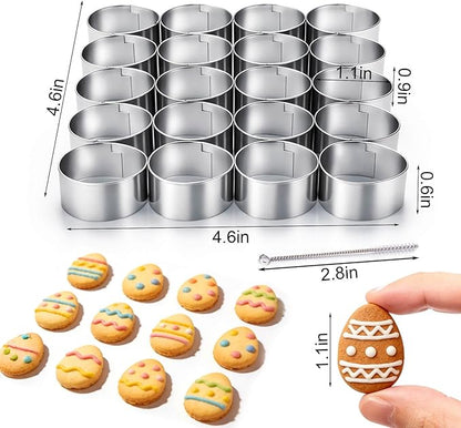 AIERSA Mini Egg Cookie Cutter, Round Small Easter Cookie Cutters, 1.2 Inch Tiny