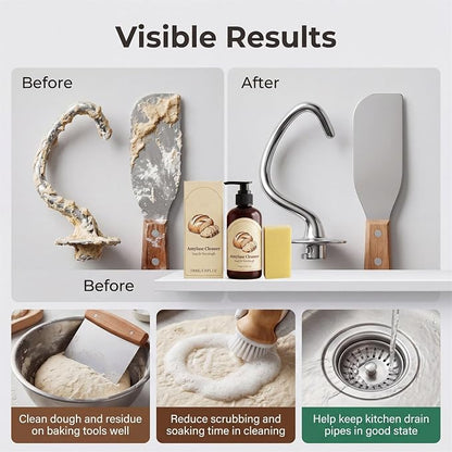 Dough Dissolve Soap for Sourdough - Dough Cleaner Sourdough Dissolver Amylase Cleaner, Kitchen Enzyme Cleaner, Enzyme Powered Formula Breaks down Stuck-On Dough