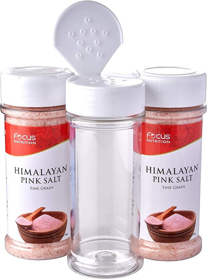 12 Pack of 6 Oz. Empty Clear Plastic Spice Bottles