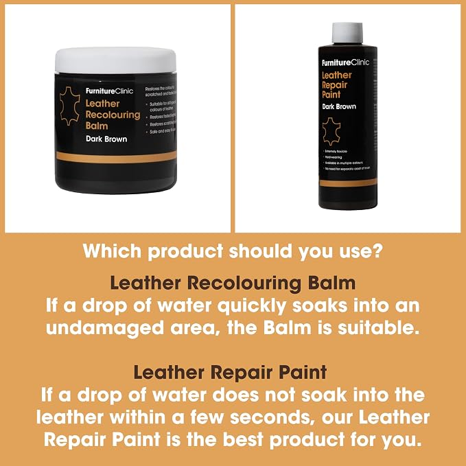 Furniture Clinic Leather Complete Restoration Kit | with Leather Recoloring Balm, Cleaner, 2-in-1 Protection Cream & Conditioner, Sponge, and Cloth | Repair Kit for Furniture (Medium Brown)