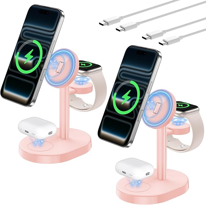 2 Pack Hevanto 2026 3 in 1 Wireless Charging Station