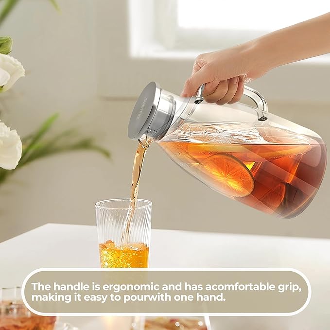 SUSTEAS 3 Liter 101 oz Glass Pitcher