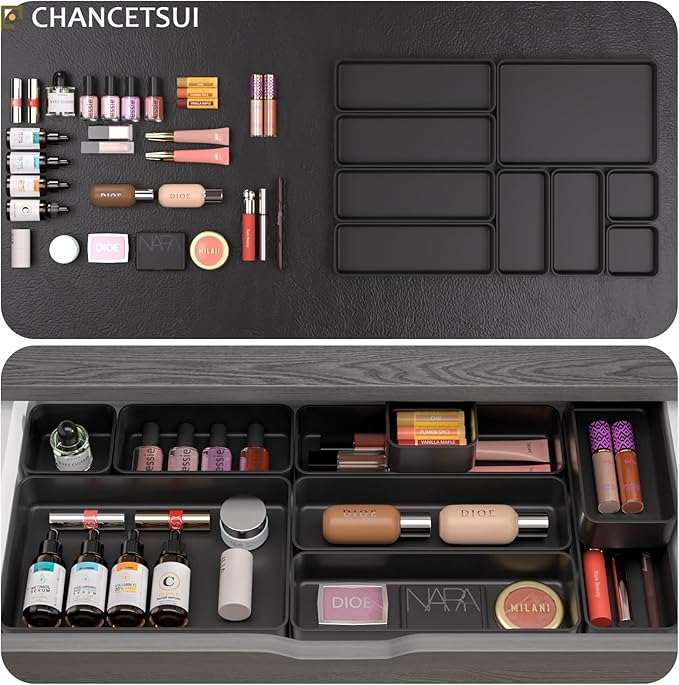 9 Pcs Stackable Drawer Organizer Trays Set, Desk Drawer Organizer Office.