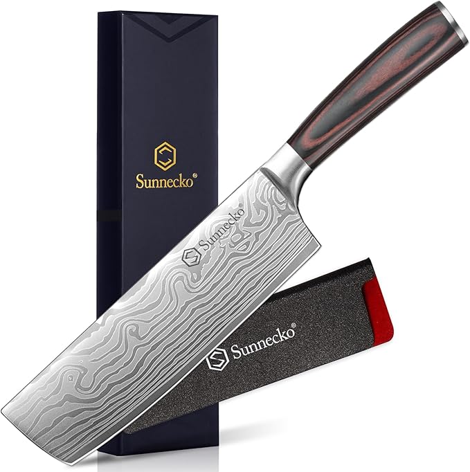 Sunnecko Japanese Nakiri Knife 7 Inch