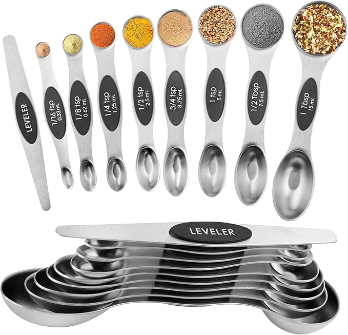 Magnetic Measuring Spoons Set Stainless Steel
