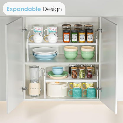 2 Pack 11” Width Expandable Kitchen Cabinet Organizer Shelves, Heavy Duty