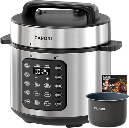 Electric Pressure Cooker 6 Quart Silver, Non-stick Pot, 9-in-1 Instant Pot