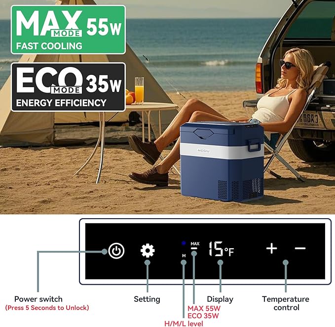 Car Fridge Portable 12V Refrigerator 40 Quart 12 Volt Freezer Compressor Cooler