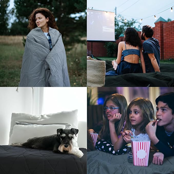 Outdoor Waterproof Blanket, Foldable Fleece Stadium Blanket for Outdoor Sports Event, Camping, Car, Pet, Picnics - Windproof, Wearable, Machine Washable 80" x 58" (Smoky Gray)