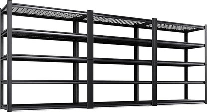 Set of 3 Garage Shelving-3000 lbs 5 Tier Storage Shelves, Adjustable Heavy Duty