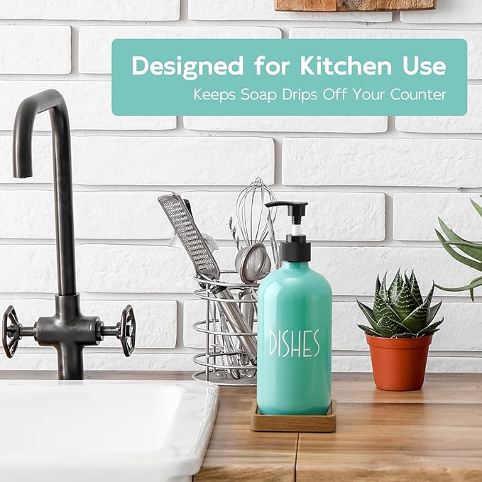 Turquoise Glass Dish Soap Dispenser