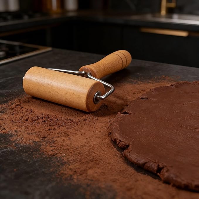 Small Rolling Pin, Wooden Dough Roller, Non-Stick Pizza Roller, T Type Rolling