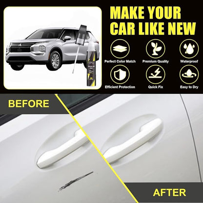 XNA Graphite Gray Metallic(U28) for Mitsubishi Touch Up Paint, 2 in 1 Car Scratch Remover with Pen Tip and Brush, Exact Color-Matched for Car Paint Scratch Repair, Quick & Easy Fix Chips and Nicks