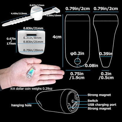 USB Mini LED Lantern, 2 Pack Waterproof EDC Keychain LED Flashlight for Camping, Type-C Rechargeable Battery Small Stick Lamp Puck Dog Collar Torch Light (Red+Red)