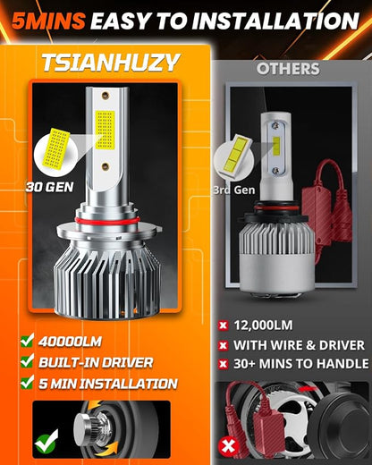 Fit for 2016 2017 2018 2019 2020 2021 2022 2023 Toyota Tacoma High Beam Low Beam Fog Light Bulbs Combo,6500K Safety Bright White,Enhanced Visibility Upgrade With Fan,Plug and Play,IP68 6-Pack