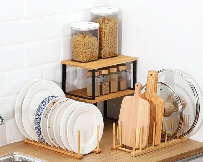 Marsui 4 Pcs Kitchen Organizer Accessories Set Cabinet Organizer Shelf and