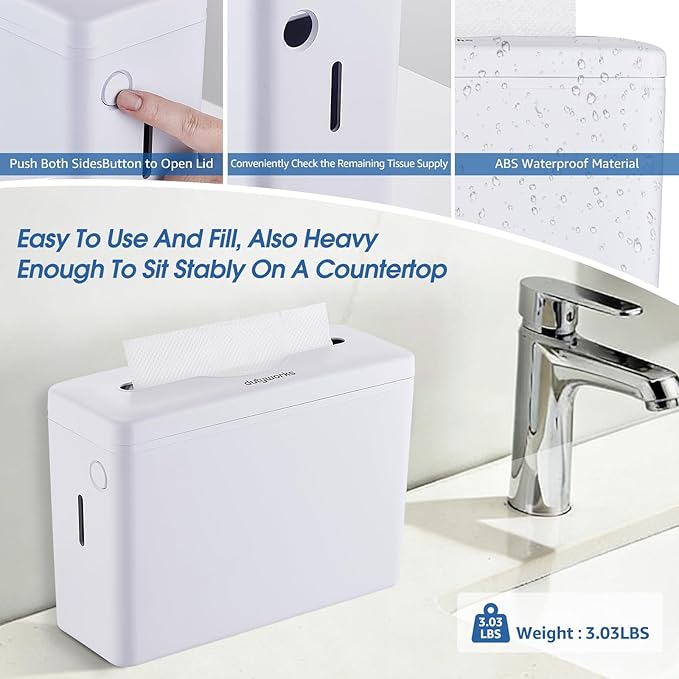 Paper Towel Dispenser Countertop, Large Capacity 200 Sheets, Non-Slip Base