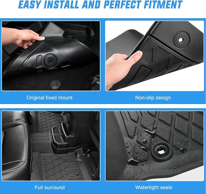 Nilight TPE Floor Mats for Dodge Charger AWD Chrysler 300 AWD 2011 2012 2013 2014 2015 2016 2017 2018 2019 2020 2021 2022 2023, All Weather Custom Fit Heavy Duty Floor Liners