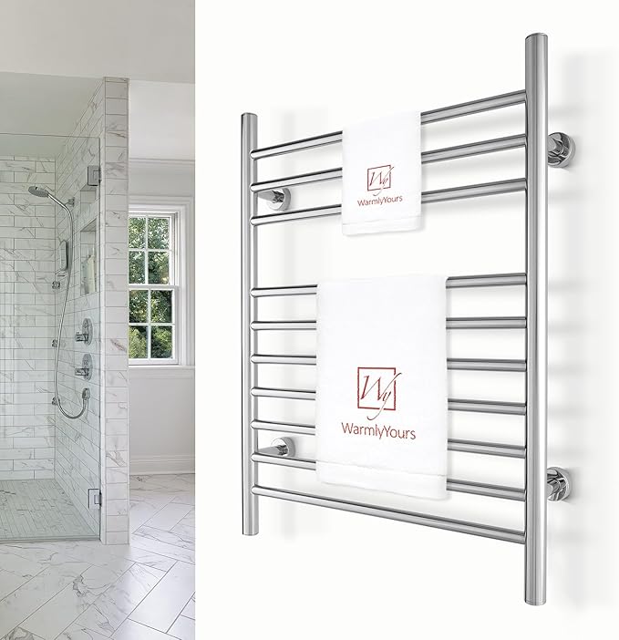 Heated Towel Rack, 10-Bar Wall-Mounted Electric Towel Warmer, Polished