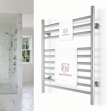 Heated Towel Rack, 10-Bar Wall-Mounted Electric Towel Warmer, Polished