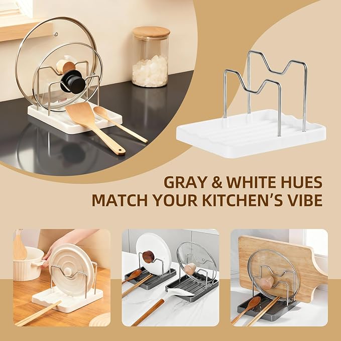 2 in 1 Pot Lid Holder & Spoon Rest