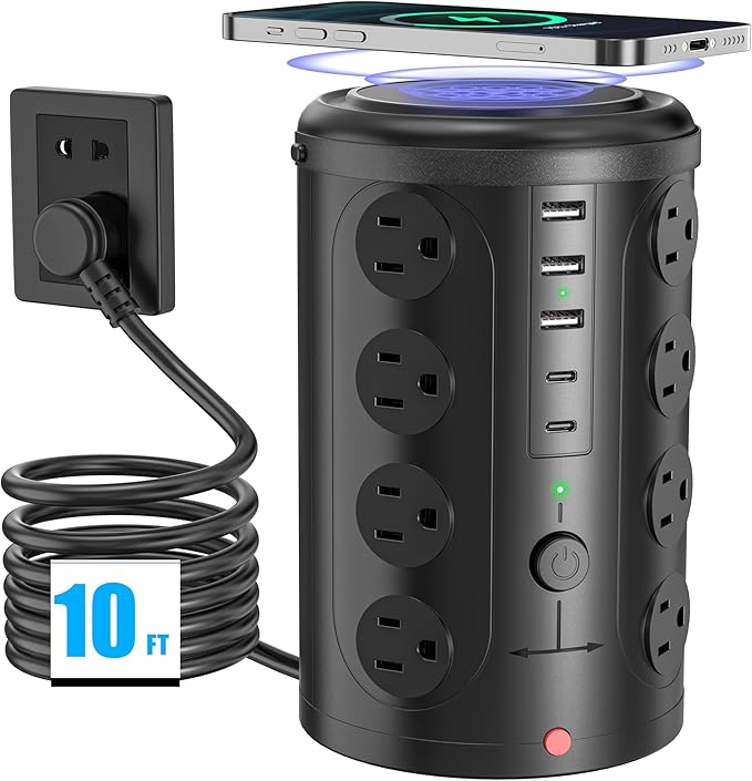 Surge Protector Power Strip, Desk Charging Station