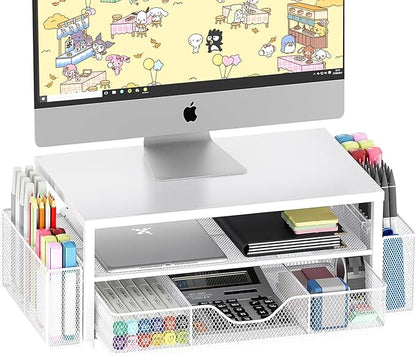 OPNICE Desk Organizers and Accessories, 2-Tier Computer Monitor Stand Riser