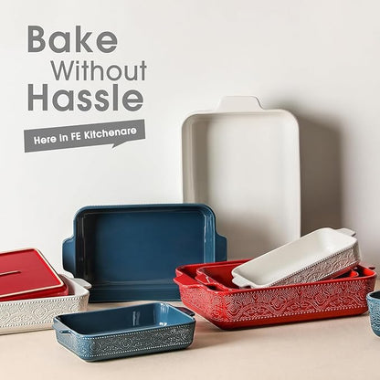 Ceramic Baking Dish Set of 3, Casserole Dishes