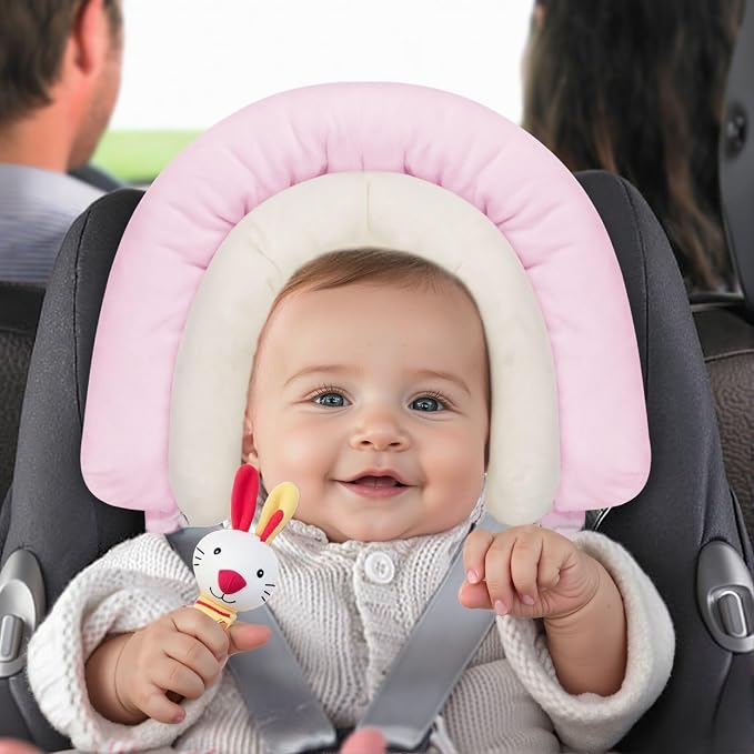 COOLBEBE New 2-in-1 Babybody Supports for Baby Newborn Infants - Extra Soft Stroller Cushion Pads Car Seat Insert, Seasons, Pink