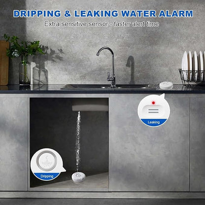 WiFi Water Leak Detectors 5 Pack, 120dB Adjustable Loud Water Leak Sensor
