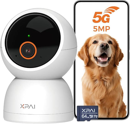 Indoor Camera Wireless, 3K Indoor Camera No Subscription, 360° Motion Detection