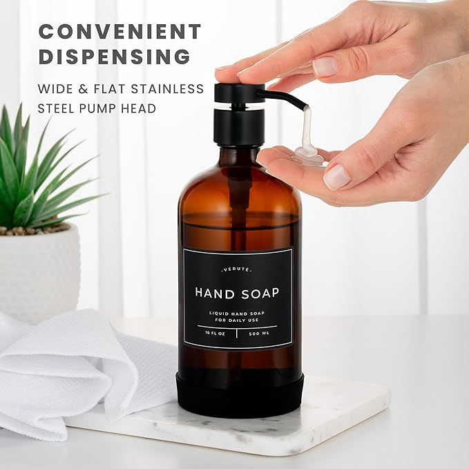 Hand and Dish Soap Dispenser for Kitchen and Bathroom, Stainless Steel Pumps