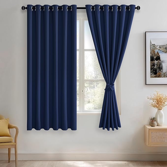JIUZHEN Navy Blue Blackout Curtains