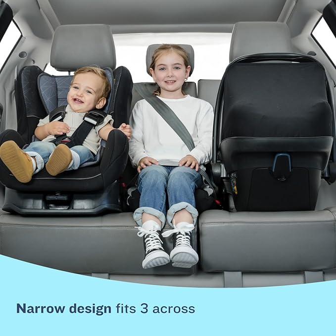 BubbleBum Backless Booster Car Seat – Inflatable, Portable Travel Booster for Kids 40–100 lbs, Ages 4–11, Fits 3 Across, Rideshare & Carpool, FMVSS 213 Certified – Rainbow