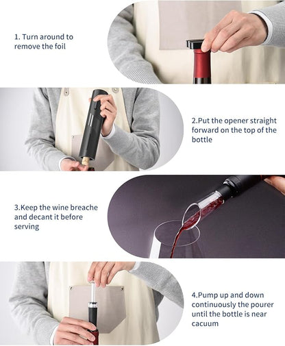 CIRCLE JOY Electric Wine Bottle Opener Set Rechargeable Wine Corkscrew Cordless