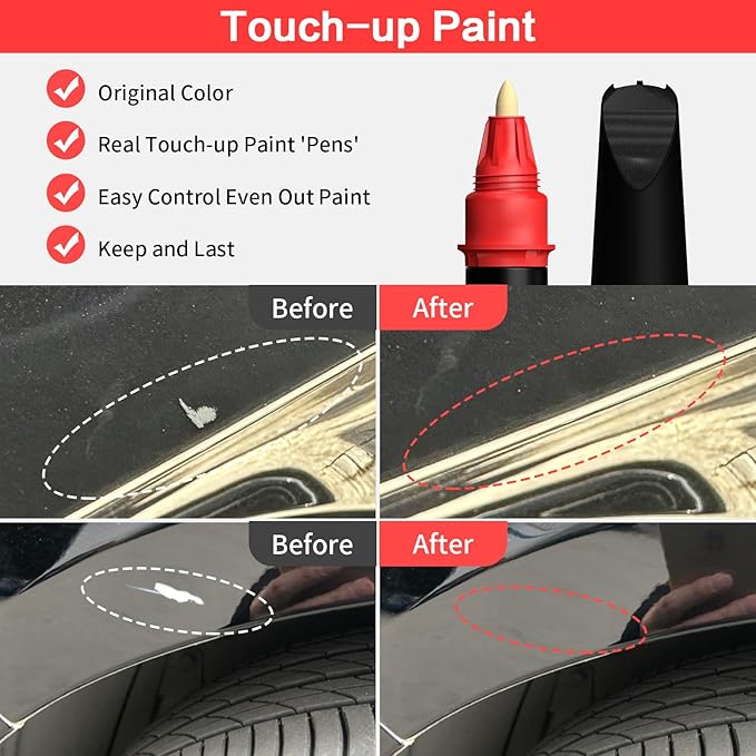 Carhoo 191/9191 Cosmos Black Metallic Compatible with Mercedes-Benz Exact Match Touch Up Paint Pen - 0.56 Fl Oz(16ml)