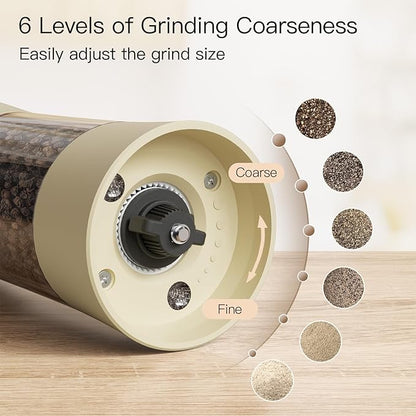 Ultrean Electric Salt and Pepper Grinder Set, USB-C Rechargeable, Salt and