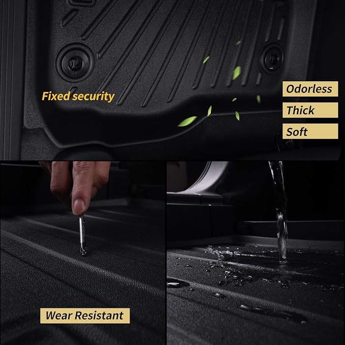 Floor Mats for Ford Expedition MAX 2018-2024 (Only Fit 7 Seats-2 Row Bucket Seat Non Short) & Trunk Mat All Weather Protection Floor Liners & Cargo Liners Velcro Covering The Backrest Accessories
