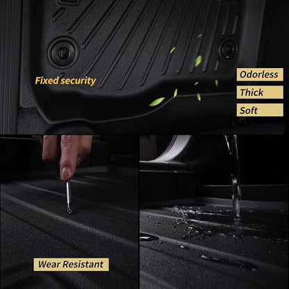 Floor Mats for Ford Expedition MAX 2018-2024 (Only Fit 7 Seats-2 Row Bucket Seat Non Short) & Trunk Mat All Weather Protection Floor Liners & Cargo Liners Velcro Covering The Backrest Accessories