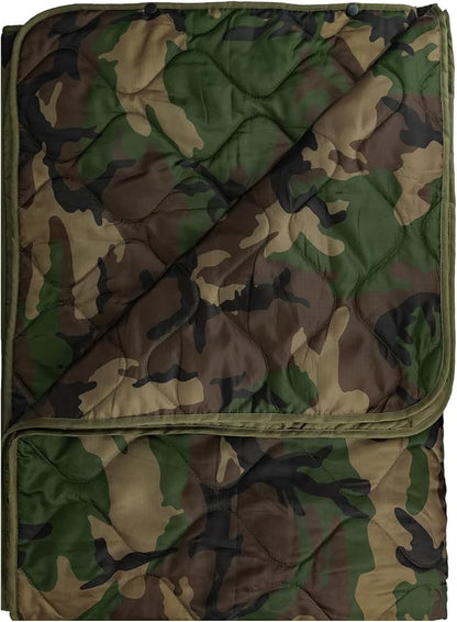 Military Poncho Liner 55”x 79” Camping Blanket Insulation Compact Waterproof for Travel Stadium Outdoor Camping