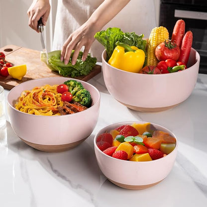 AmorArc Ceramic Mixing Bowls|Nesting Bowls Set of 3