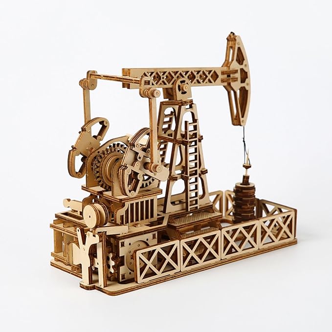 3D Wooden Puzzles Oilfield Oil Pump Model Kits, Brainteaser and Puzzle for Christmas/Birthday,Gifts for Adults and Teens to Build Combination