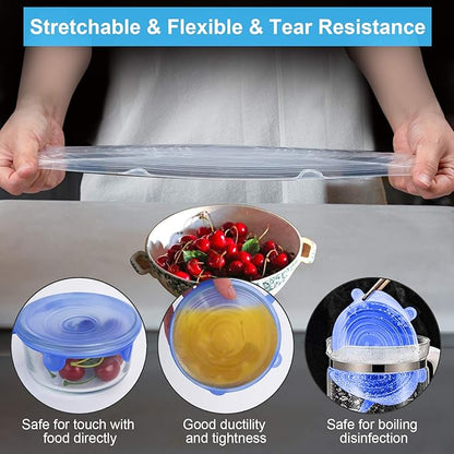 YXYL 14 PCS Reusable Silicone Stretch and Seal Lids