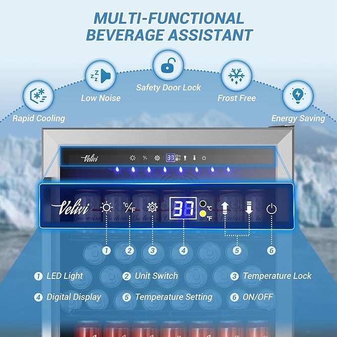 24 Inch Beverage Refrigerator, 210 Cans Under Counter Beverage Cooler, and Milk