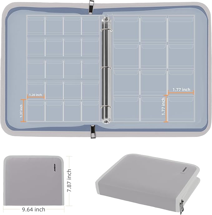 Coin Collection Book for Collector,260 Pockets Fireproof Coin Collection Holder Album,Coin Collection Organizer Storage Box Case Album for 20/25/ 27/30/ 38mm Coins,Silver