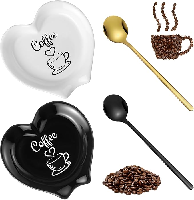 FoldTier 2 Pcs Ceramic Coffee Spoon Rest