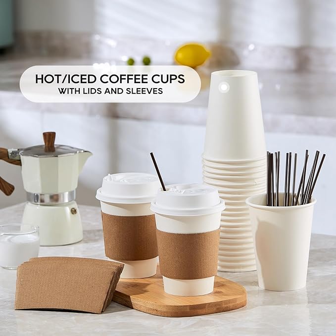 12 oz Paper Coffee Cups, Disposable Paper Coffee Cup