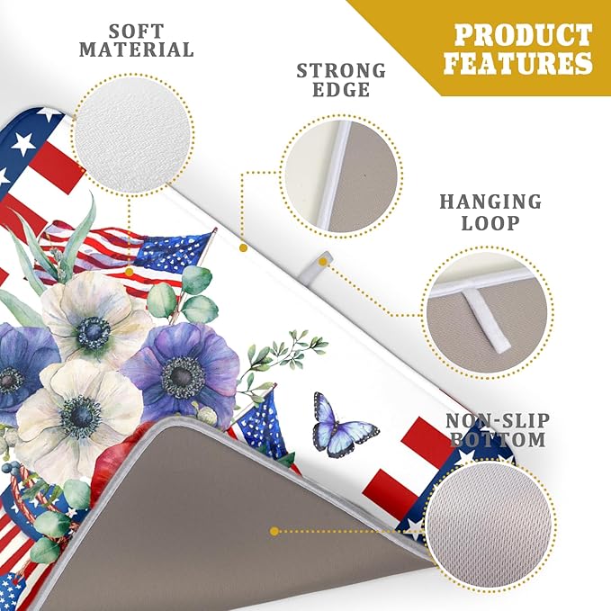 American Flag 4th of July Dish Drying Mats